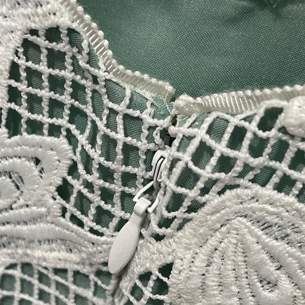 Tory Burch Brooklyn Lace Mini Dress Mint White Size 8 - Picture 7 of 11